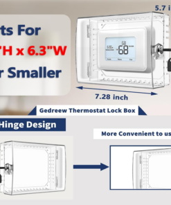 Alternative view of Large Thermostat Lock Box Cover with Key, Clear Thermostat Cover with Lock Compatible with Honeywell Home Thermostat on Wall, AC Lock Box Cover with Key Fits Thermostats 5"H X 6" W or Smaller