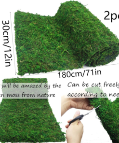Alternative view of 2 Pcs Floral Moss Rug Roll Dried Moss Sheets for Crafts Table Runner Fairy Gardens Wedding Woodland Decor 12" X 71" Preserved Green Moss Mat for Forest Decoration Carpet Grass Wall 30X180Cm