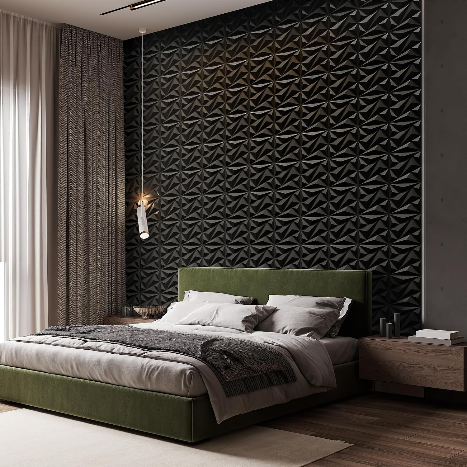 3D Wall Panels, Diamond Textured PVC Accent Wall Panels - Image 5