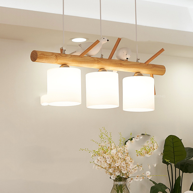 Led Bird Chandelier Japanese Log Lighting - Image 5