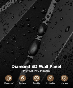 3D Wall Panels, Diamond Textured PVC Accent Wall Panels - Image 3