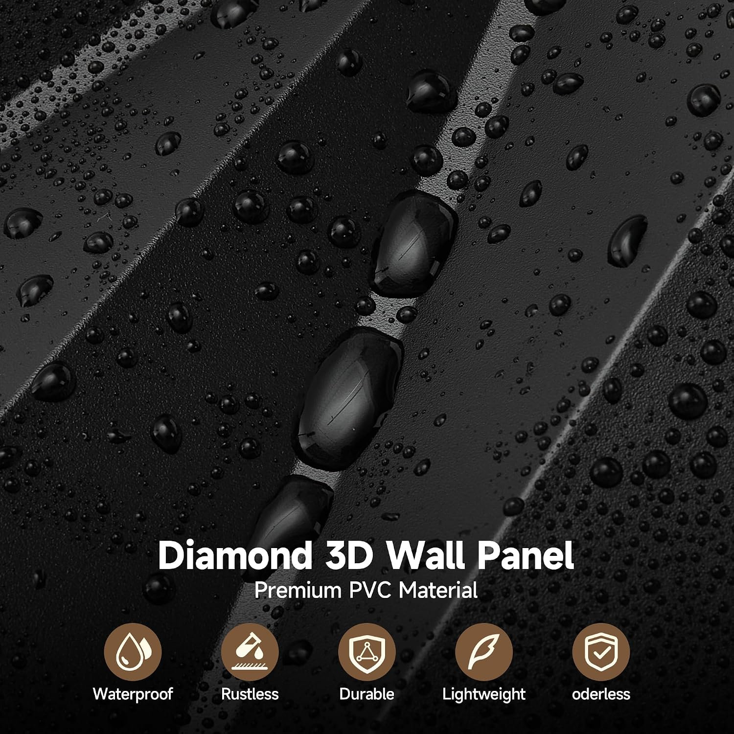 3D Wall Panels, Diamond Textured PVC Accent Wall Panels - Image 3