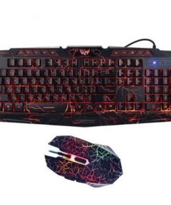 J10 tricolor backlight wired gaming keyboard set colorful luminous gaming mouse keyboard Russian keyboard