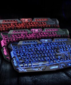 Alternative view of J10 tricolor backlight wired gaming keyboard set colorful luminous gaming mouse keyboard Russian keyboard