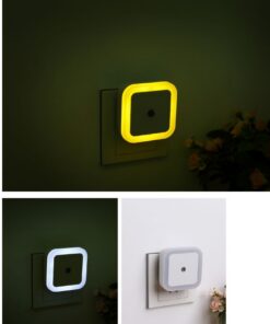 Alternative view of Intelligent LED sensor light Four square halo night light Creative gift plug-in energy-saving human body night light