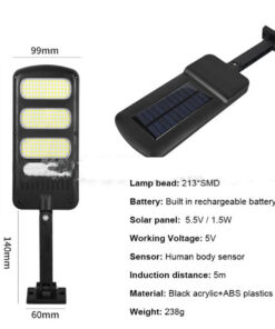 Alternative view of New 213LED Solar Sensor Wall Light Street Light Human Body Sensor Light Outdoor Waterproof Garden Garden Light