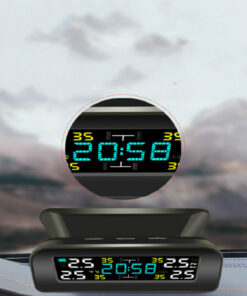 Time Display Tire Pressure Monitor Internal And External Automobile General Tire Detection And Monitoring Wireless Solar Energy
