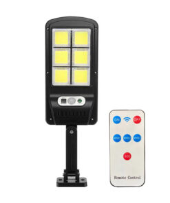 Solar Rechargeable Street Light Outdoor Waterproof Human Body Induction Remote Control COB Wall Light Garden Lighting