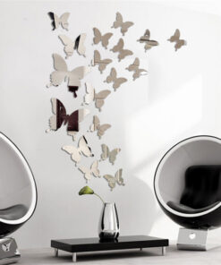 Mirror Panel Butterfly Flying Wall Sticker