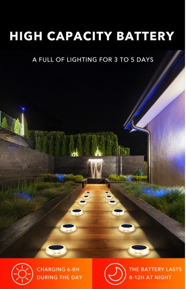 8Led Solar LED Light Outdoor Lawn Lamp Garden Light Courtyard Garden Decoration Solar Sensor Step Street Light For Porch Patio - Image 5