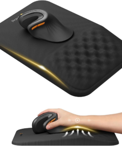 MP50 Ergonomic Mouse Pad with Wrist Support, Lycra Surface, Black