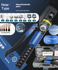 Hydraulic Crimper With Spring Loaded Wire Crimping Pliers