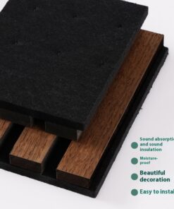 Polyester Fiber Wood Strip Acoustic Panel Wall Decoration Concave-convex Grating Plate Environmental Protection Foreign Trade Factory