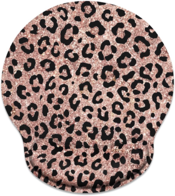 Ergonomic Mouse Pad with Wrist Support, Rose Leopard