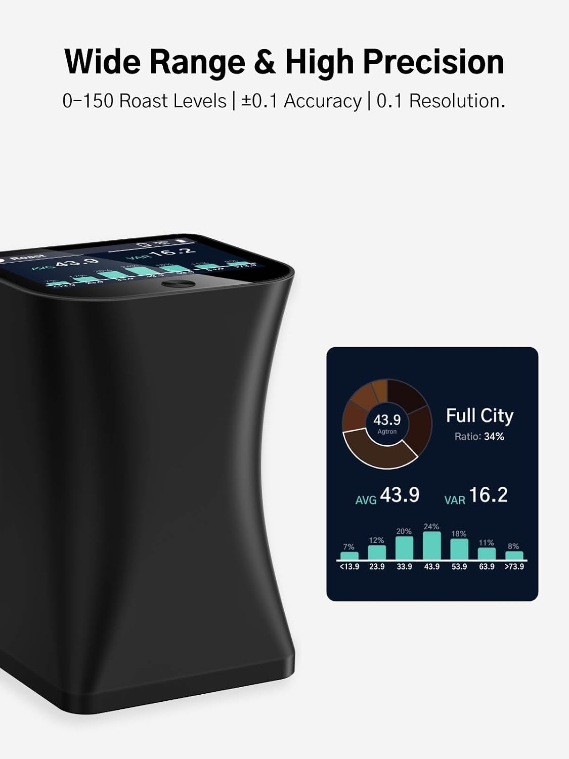 Coffee Roast Degree and Particle Size Analyzer 2-In-1 – NIR Imaging, Auto Vibration Sampling, 0-150 Agtron Range, SDK & OTA Support, Ideal for Roasters, Baristas, and Coffee Enthusiasts - Image 4