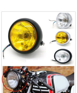 Modified Retro Headlight Black Shell Round Headlight