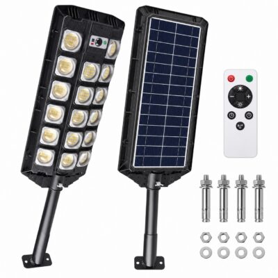 Solar Powered Rechargeable Motion Sensor LED Work Light 4500mAh For Auto W7100A 6 5W Street