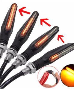 Newest 4x Universal flowing water flickering led motorcycle turn signals Indicators Flexible Blinkers Foldable Amber light lamp