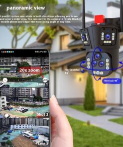4 Million Three Screen Surveillance Cameras Outdoor Monitors