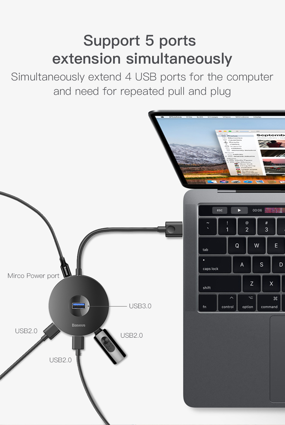 hub notebook usb adapter hub round box - Image 3