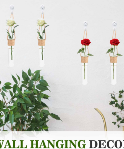 Alternative view of Plant Propagation Hanging Glass Planter Terrarium Wall Mounted Decorative Flower Vase Hydroponic Plant Cultivation Test Tube for Home Office Decor (4PCS)