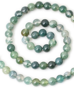 Alternative view of 60PCS 6Mm Natural Moss Agate Gemstone round Loose Beads for Jewelry Making DIY 1 Strand 15"