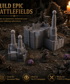 3D Printed Nuclear Power Station Terrain, Sci-Fi Tabletop Scenery For TTRPG, Wargame, Diorama Display, Large And Small Sizes