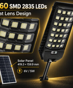 Alternative view of Solar Powered Motion Sensor Outdoor Light W7207 7 Black For Garden Yard Street Wall LED