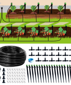 Irrigation Hose Garden Hose for 120Ft Drip Irrigation System, Garden Watering System DIY Automatic Irrigation Equipment Set for Lawn Raised Bed Greenhouse Plant Watering