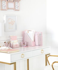 Alternative view of 5 Piece Pink Office Supplies Desk Organizer Set