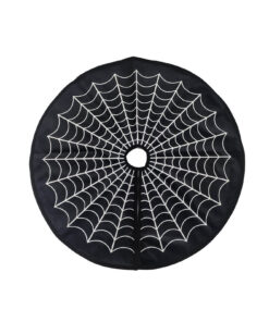White Spiderweb Halloween Tree Skirt Decorative Floor Mat - Image 7