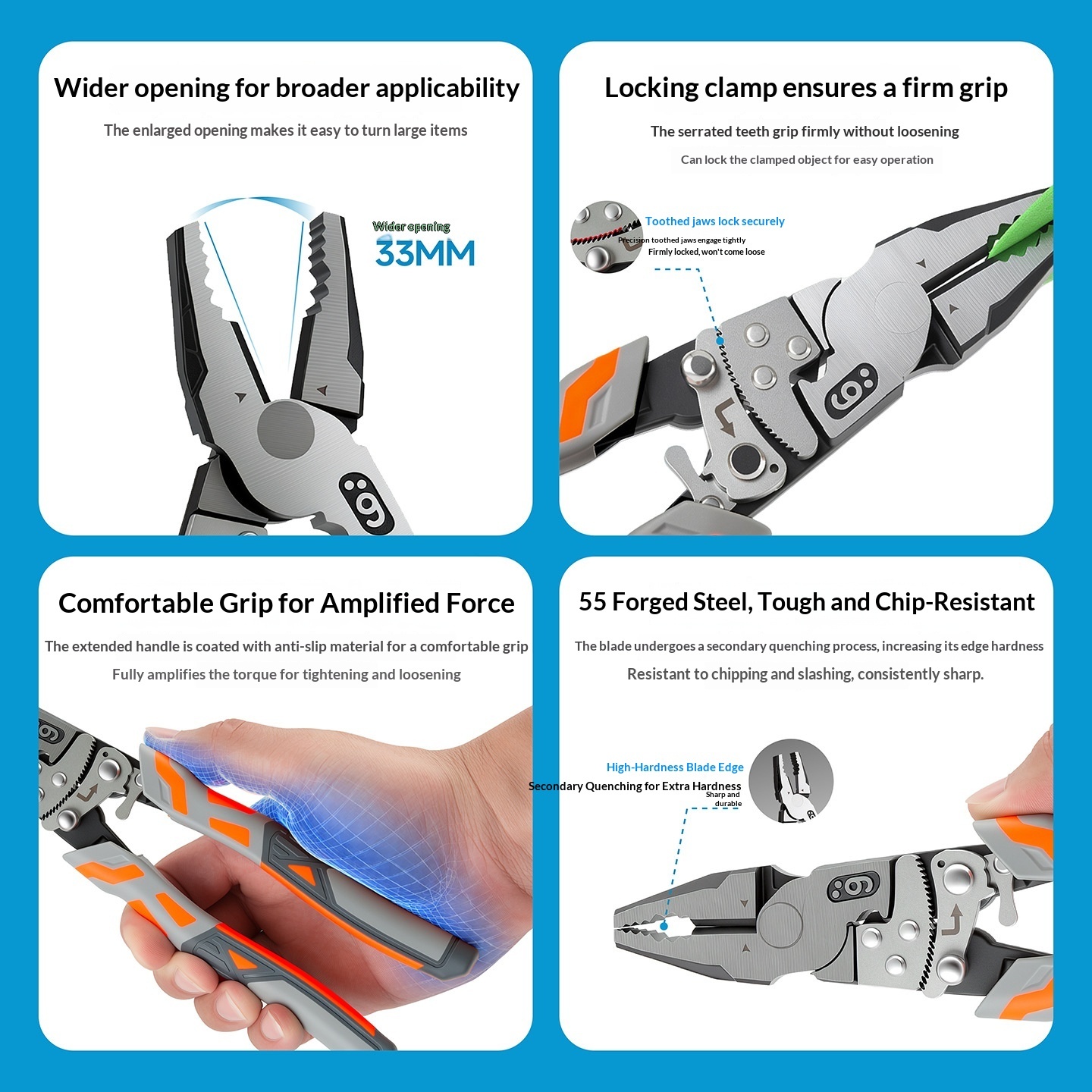 Multi-function Electrician's Wire Stripper Cutter And Crimping Pliers - Image 4