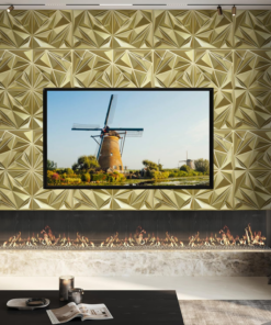 Alternative view of Diamond 3D Wall Panels, Champaign Gold, 12''X12'', 33 Pack