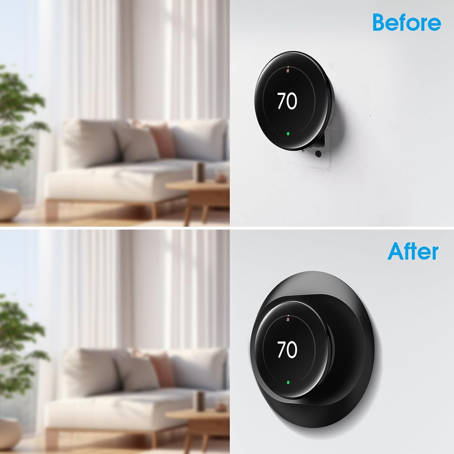 Wall Plate Cover for Google Nest Learning Thermostat 4Th Gen, Black - Image 4
