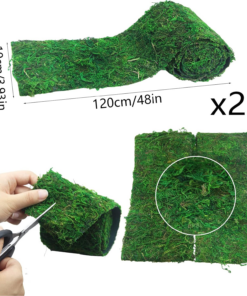 Alternative view of 2 Pcs Floral Moss Roll Rug 4" X 48" Dried Moss Mat for Crafts Table Runner Fairy Gardens Wedding Woodland Decor Preserved Green Moss Sheets for Forest Decoration Carpet Grass Wall 10X120Cm