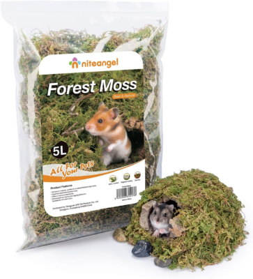 5L Forest Moss Soft Natural Moss Bedding Nesting for Dwarf Syrian Hamsters, Gerbils, Mices, Degus or Other Small Animal