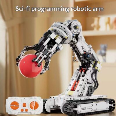 Remote Control Electric Programming Robotic Arm Building Blocks Kit - Educational STEM Toy for Kids Boys Girls Birthday Gift