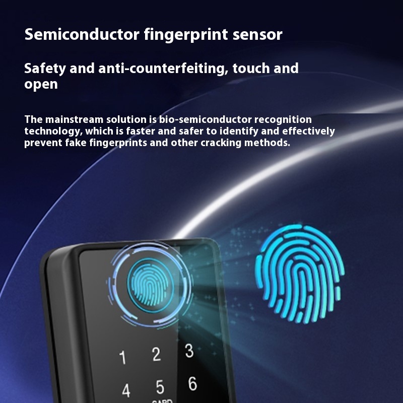 Graffiti Smart Door Lock Wooden Door Fingerprint Lock Auxiliary Closing - Image 4