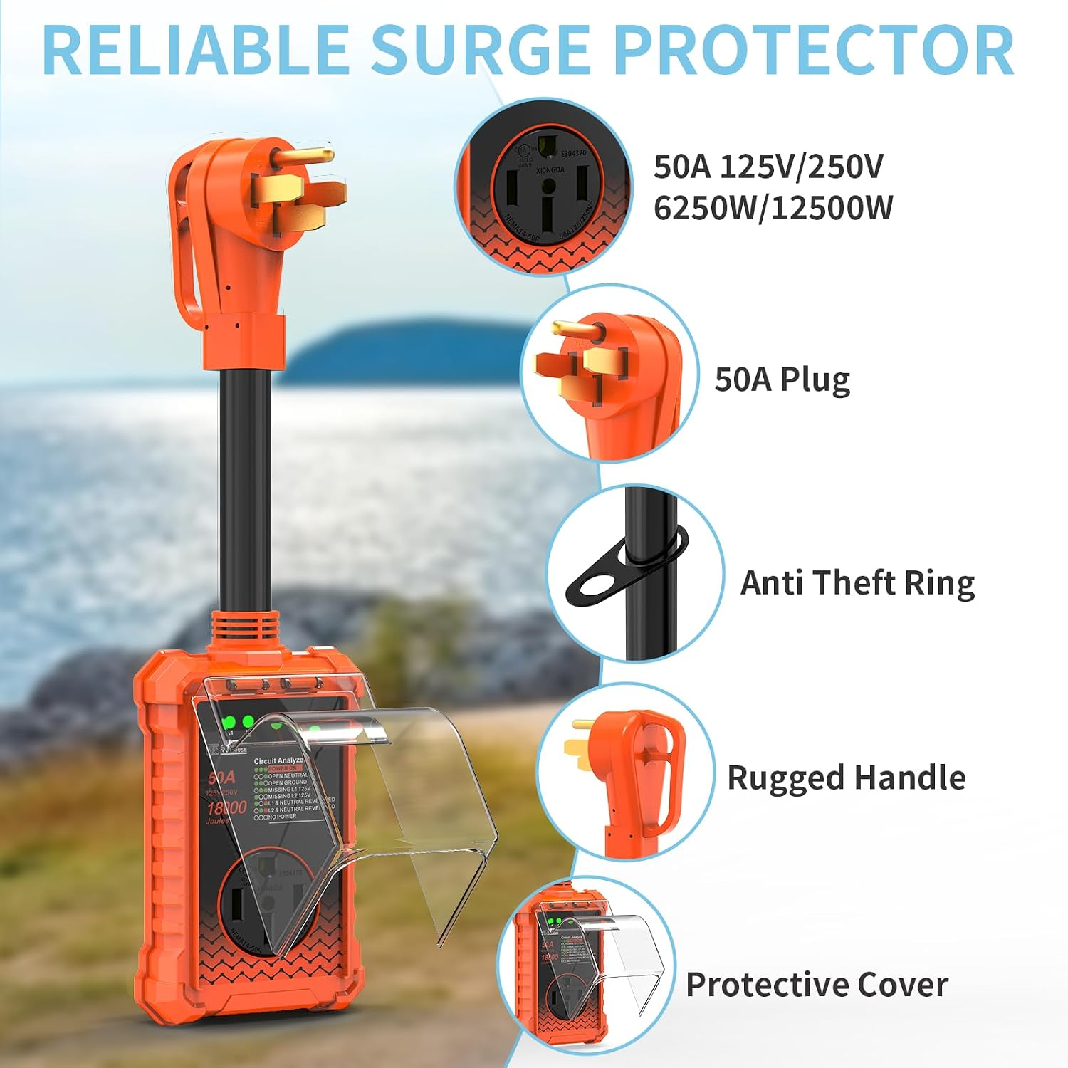 50A RV Surge Protector, 18000J with Circuit Analyzer - Image 6