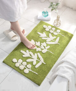 Microfiber top fast drying bath mat