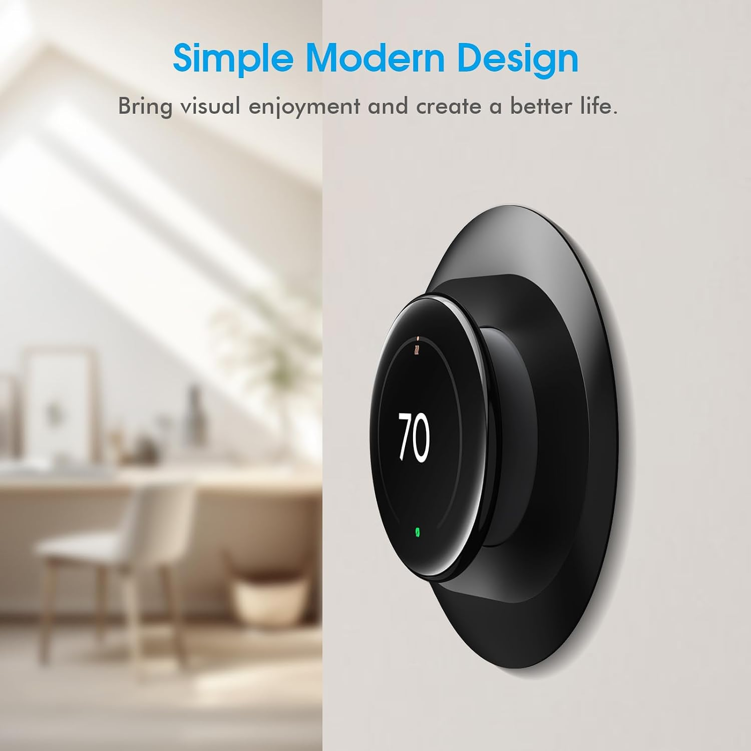 Wall Plate Cover for Google Nest Learning Thermostat 4Th Gen, Black - Image 3