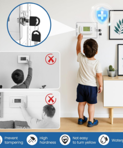 2 PCS Universal Clear Thermostat Lock Box with Key, Compatible with Most Thermostats, AC Thermostat Cover with Lock Fits Thermostats 5" H X 7" W or Smaller Thermostat on Wall - Image 4