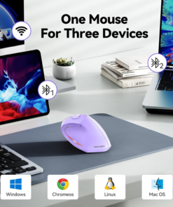Alternative view of Ergonomic Mouse, 4800 DPI Wireless Bluetooth Vertical, 3-Device
