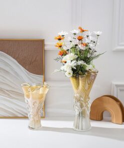 Alternative view of Amber Glass Hydroponic Vase Art Decor Piece