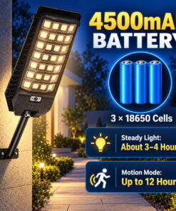 Solar Powered Motion Sensor Outdoor Light W7207 7 Black For Garden Yard Street Wall LED - Image 4