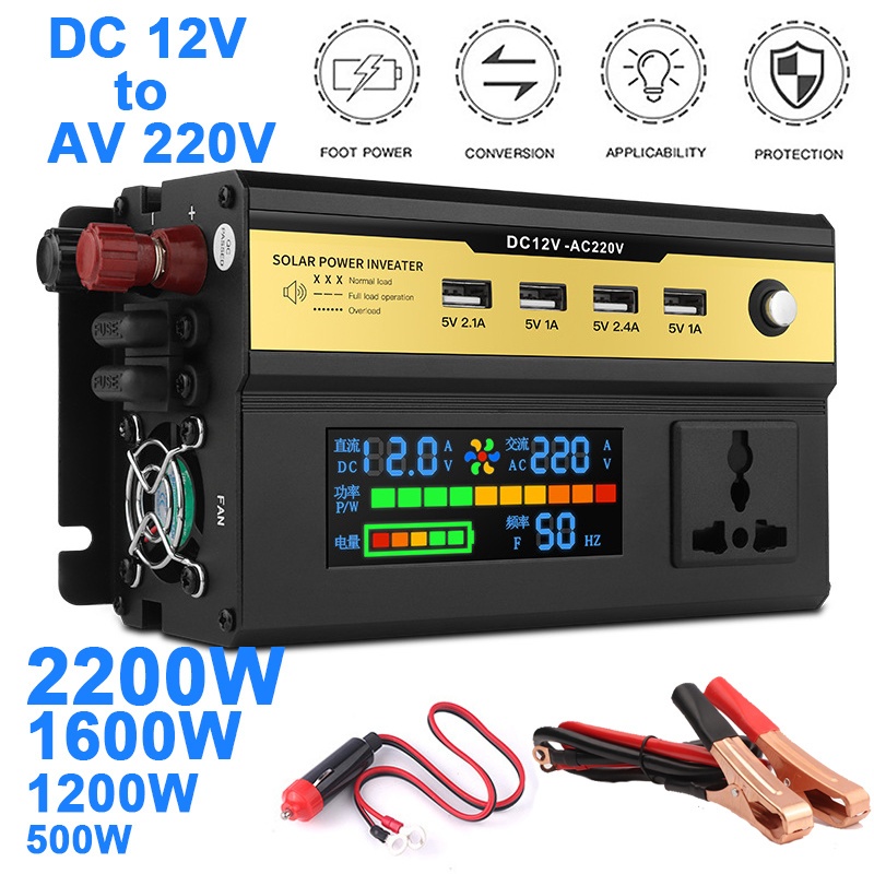 1000W2000W12V Battery Display Smart Display Car Inverter - Image 5