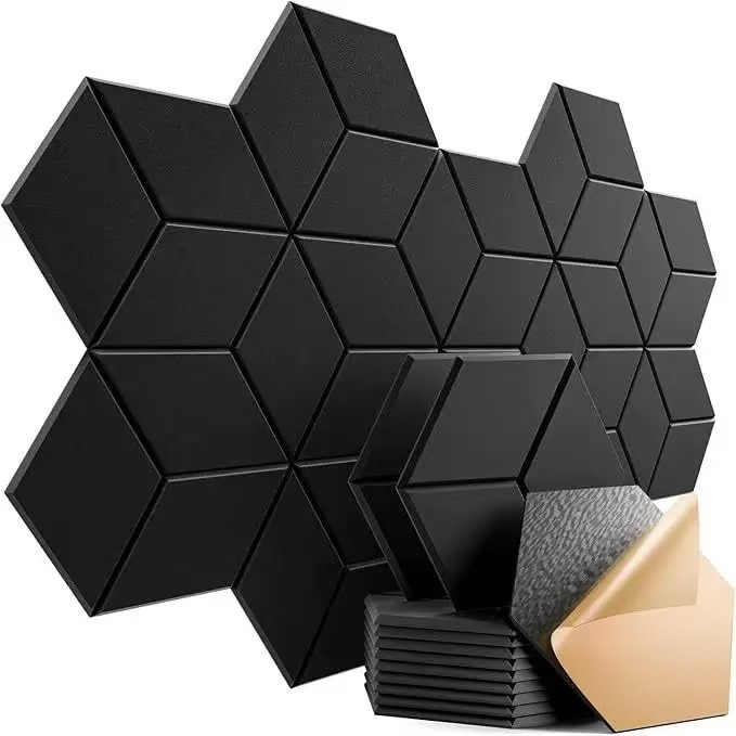 Self-adhesive Hexagonal Sound-absorbing Wall Panels For Noise Reduction