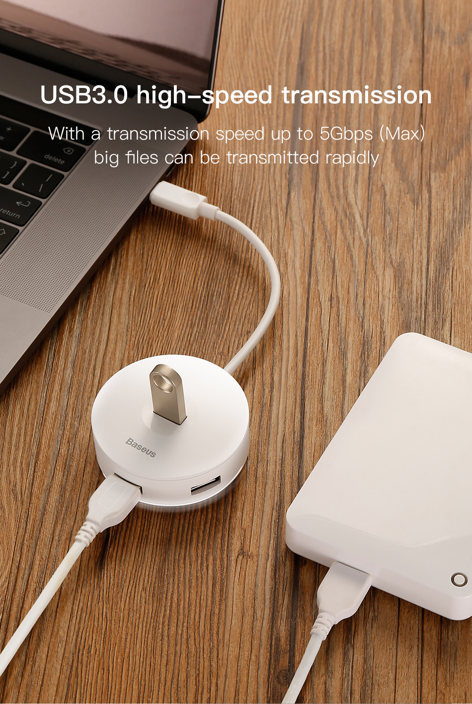 hub notebook usb adapter hub round box - Image 4