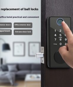 Graffiti Smart Door Lock Wooden Door Fingerprint Lock Auxiliary Closing