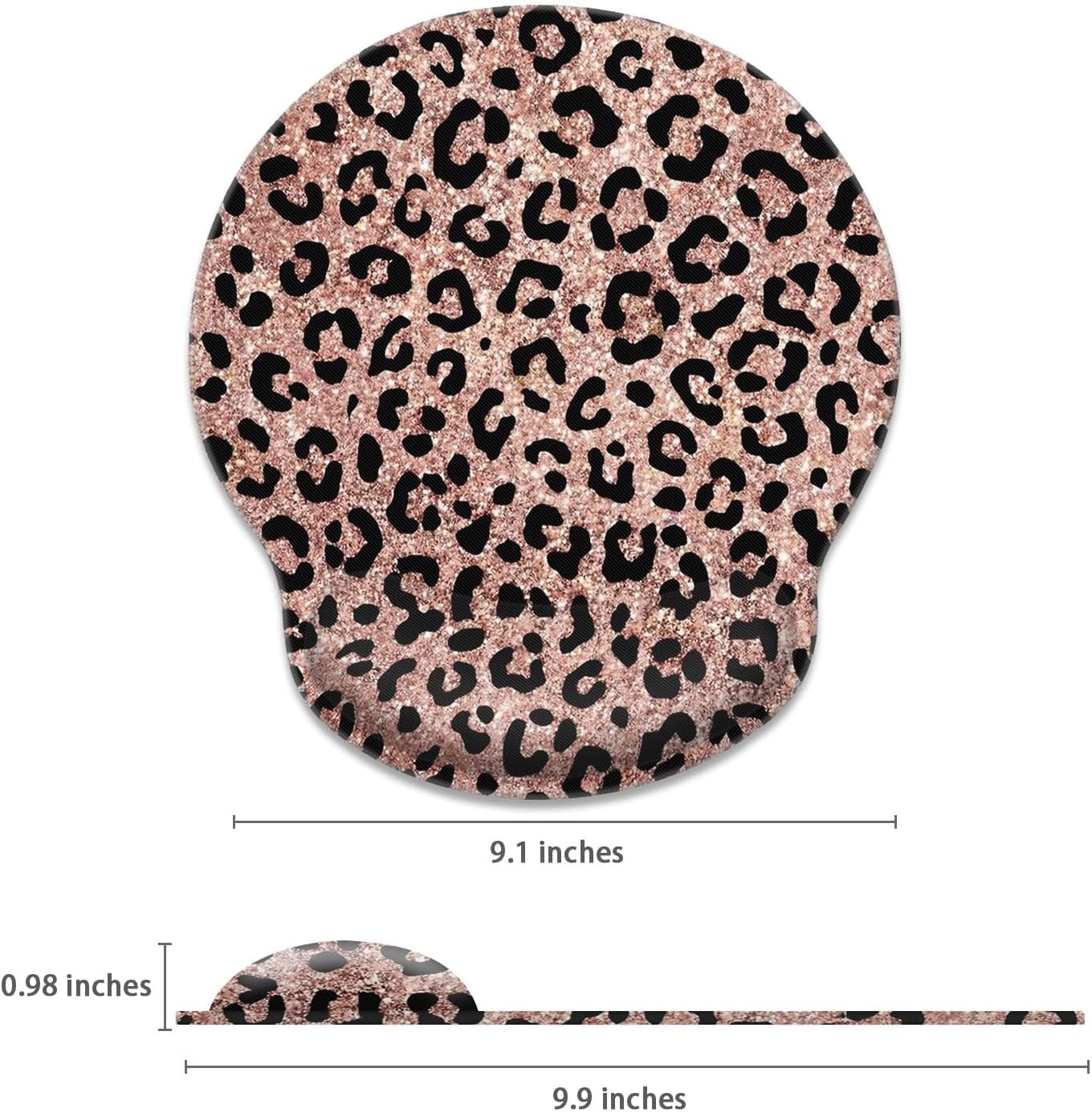 Ergonomic Mouse Pad with Wrist Support, Rose Leopard - Image 2